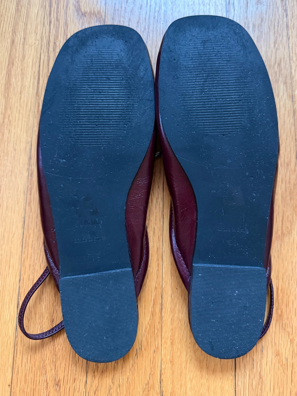 Alohas OLI RIFT BURGUNDY LEATHER BALLET FLATS size 39 - Picture 4 of 5